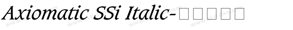 Axiomatic SSi Italic字体转换